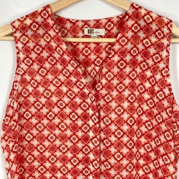 🔥 3/$15 🔥 Kut From The Kloth Sheer Sleeveless Blouse Lightweight Preppy XSP - Picture 6 of 8